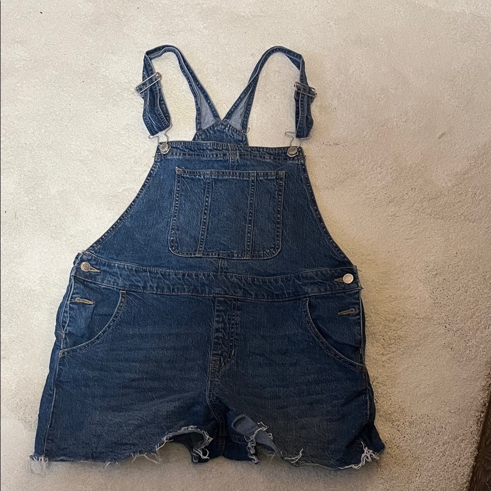 Dark Blue Denim Women’s short Overalls